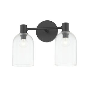 Paisley 2-Light Bathroom Vanity Light and Vanity in Soft Black