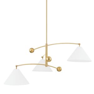 Birdie 3-Light Chandelier in Aged Brass