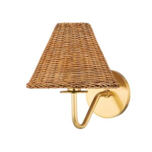 Issa 1-Light Wall Sconce in Aged Brass