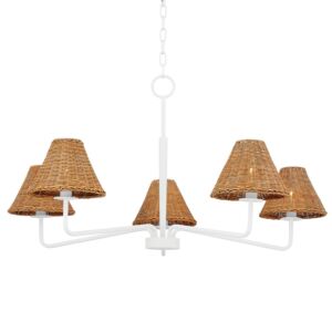 Issa 5-Light Chandelier in Textured White