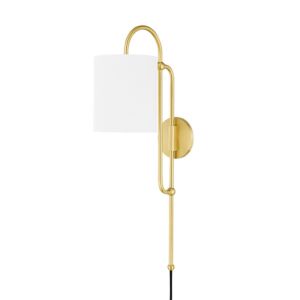 Caroline 1-Light Wall Sconce in Aged Brass