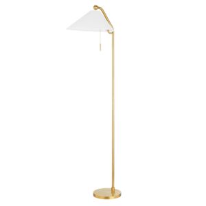 Aisa 1-Light Floor Lamp in Aged Brass