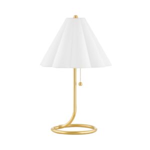 Martha 1-Light Table Lamp in Aged Brass