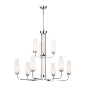 Truby 9-Light Chandelier in Polished Nickel