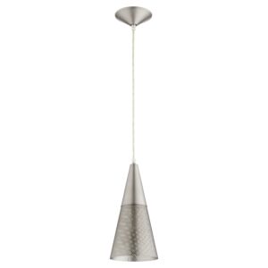 Mesh Cone Pendants 1-Light Pendant in Satin Nickel