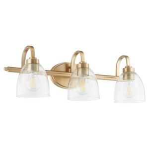 Reyes 3-Light Bathroom Vanity Light in Aged Brass