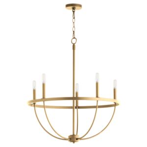 Tribute 5-Light Chandelier in Aged Brass