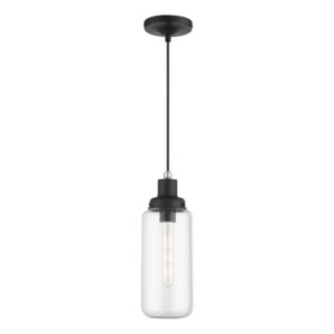 Oakhurst 1-Light Mini Pendant in Black w with Brushed Nickel