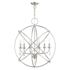 Aria 6-Light Chandelier in Brushed Nickel