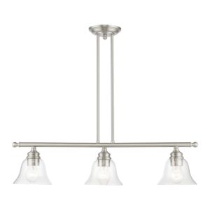 Moreland 3-Light Linear Chandelier in Brushed Nickel