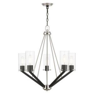 Beckett 5-Light Chandelier in Brushed Nickel & Black