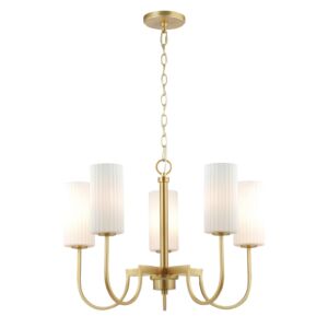 Town and Country 5-Light Chandelier in Satin Brass