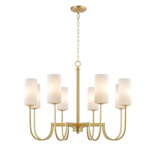 Town and Country 8-Light Chandelier in Satin Brass