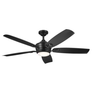 Tranquil 1-Light 56" Outdoor Ceiling Fan in Satin Black