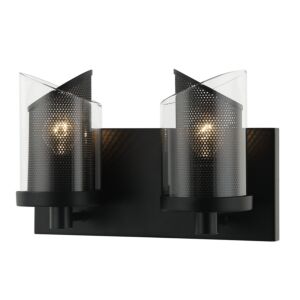 So Inclined 2-Light Bathroom Vanity Light in Black