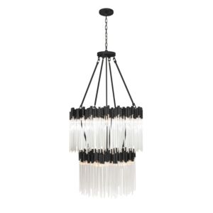 Matrix 14-Light Chandelier in Matte Black with French Gold