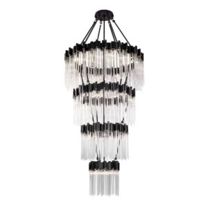 Matrix 30-Light Chandelier in Matte Black with French Gold