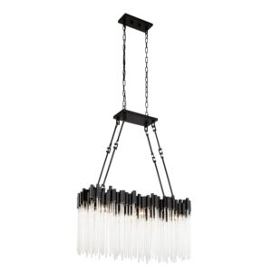 Matrix 6-Light Linear Pendant in Matte Black with French Gold