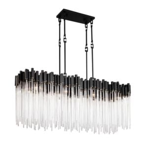 Matrix 8-Light Linear Pendant in Matte Black with French Gold