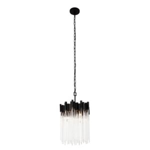 Matrix 3-Light Pendant in Matte Black with French Gold