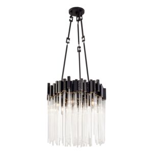 Matrix 6-Light Pendant in Matte Black with French Gold