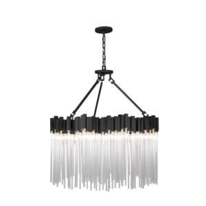 Matrix 10-Light Pendant in Matte Black with French Gold