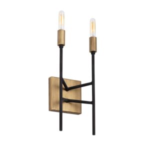 Bodie 2-Light Wall Sconce in Havana Gold with Carbon