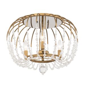 Voliere 3-Light Semi-Flush Mount in Havana Gold