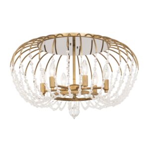 Voliere 6-Light Semi-Flush Mount in Havana Gold