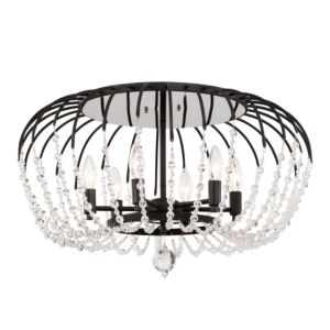 Voliere 6-Light Semi-Flush Mount in Matte Black