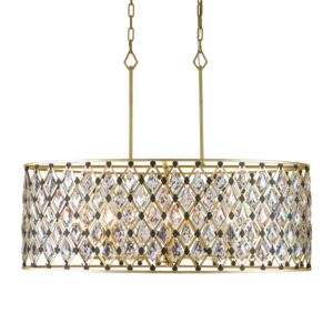 Windsor 8-Light Linear Pendant in French Gold with Matte Black