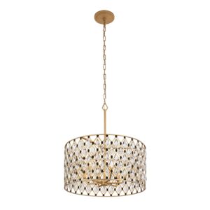 Windsor 6-Light Pendant in French Gold with Matte Black