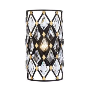 Windsor 1-Light Wall Sconce in Carbon with Havana Gold