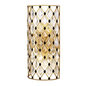 Windsor 2-Light Wall Sconce in French Gold with Matte Black