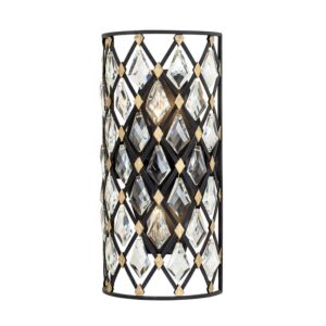 Windsor 2-Light Wall Sconce in Carbon with Havana Gold