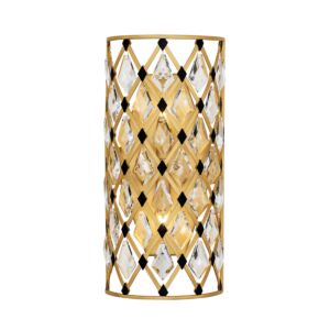 Windsor 2-Light Wall Sconce in French Gold with Matte Black