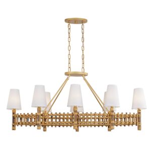 Nevis 8-Light Linear Pendant in French Gold