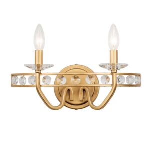 Monroe 2-Light Bathroom Vanity Light in Antique Gold