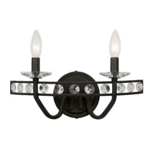 Monroe 2-Light Bathroom Vanity Light in Carbon