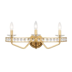 Monroe 3-Light Bathroom Vanity Light in Antique Gold