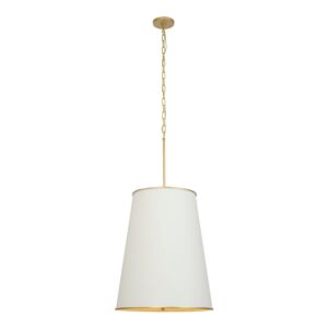 Coco 9-Light Foyer Pendant in Matte White with French Gold