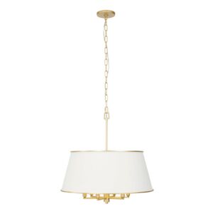 Coco 6-Light Pendant in Matte White with French Gold