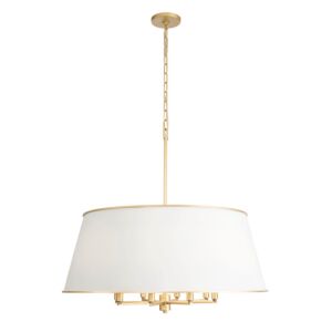 Coco 8-Light Pendant in Matte White with French Gold