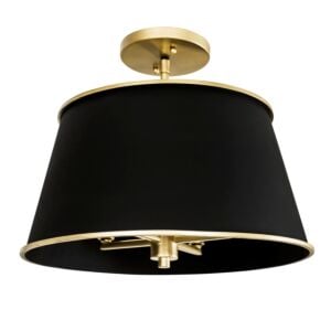 Coco 4-Light Semi-Flush Mount in Matte Black with French Gold