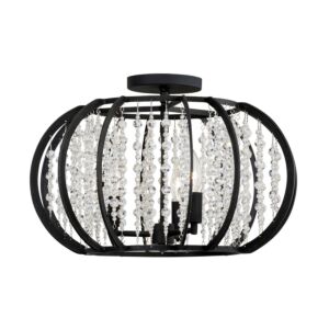 Caesar 3-Light Semi-Flush Mount in Carbon