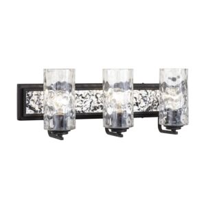 Hammer Time 3-Light Bathroom Vanity Light in Carbon with Polished Stainless