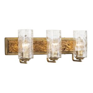 Hammer Time 3-Light Bathroom Vanity Light in Havana Gold with Cinnamon