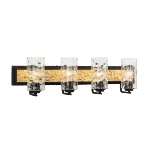 Hammer Time 4-Light Bathroom Vanity Light in Carbon with French Gold