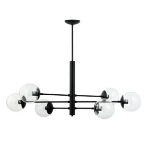 Mid-Century 6-Light Linear Pendant in Black