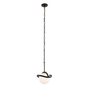 Black Betty 1-Light Mini Pendant in Carbon with French Gold